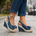Anna Denim Wedge Sandals