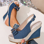 Celeste Denim Bow Wedges
