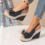 Anna Denim Wedge Sandals