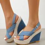 Maya Denim Platform Sandals