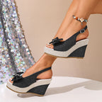 Anna Denim Wedge Sandals