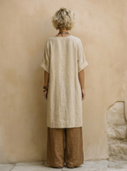 Giulia - Three-Piece Bohemian Nomad Set in Dark Gray and Brown with Tribal Pattern