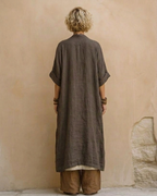 Giulia - Three-Piece Bohemian Nomad Set in Dark Gray and Brown with Tribal Pattern